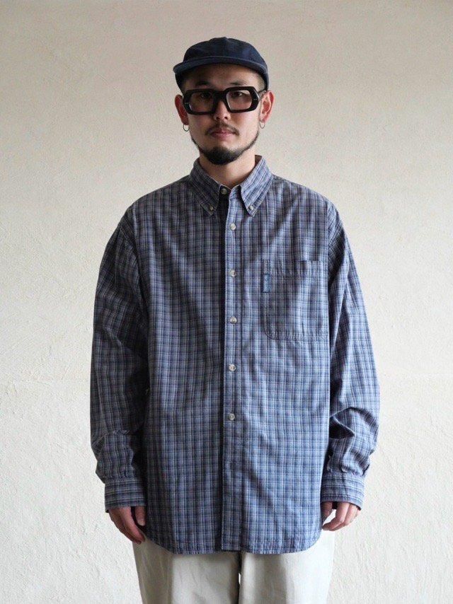 &#12316;00's Columbia Cotton B.D.check Shirt " Blue " 