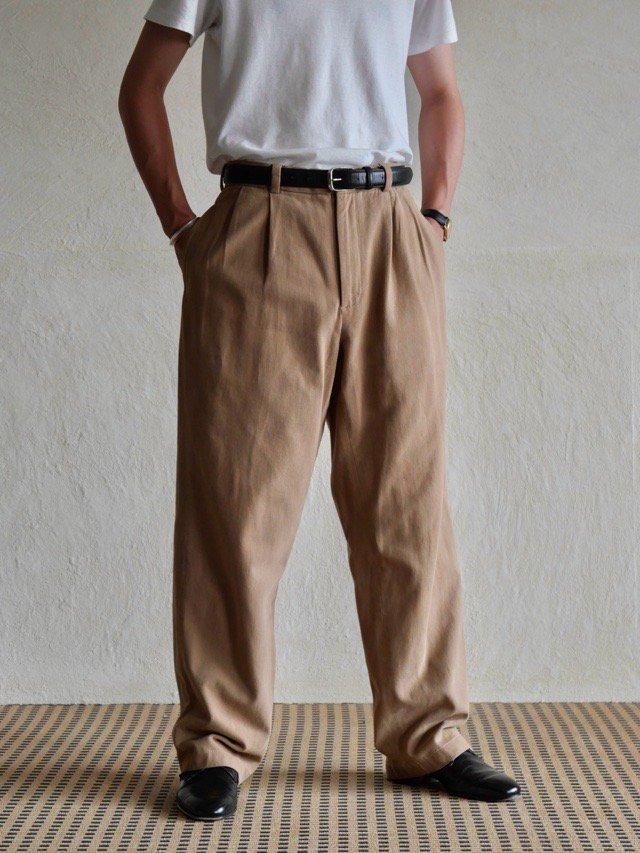 00's BrooksBrothers Cotton 2tuck Trousers 