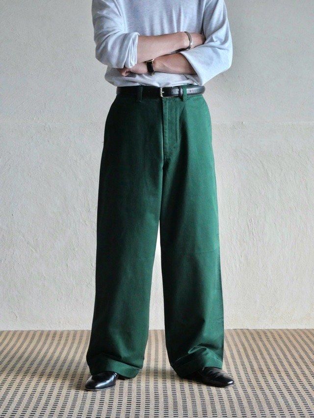 J.CREW "GIANT FIT" Chino Trousers, 
U.S.ARMY Style West-Point Cloth / Green