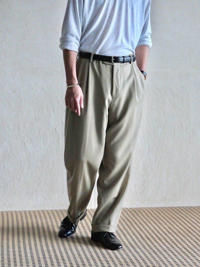 BrooksBrothers MADISON Wool Gabardine Trousers / Beige
