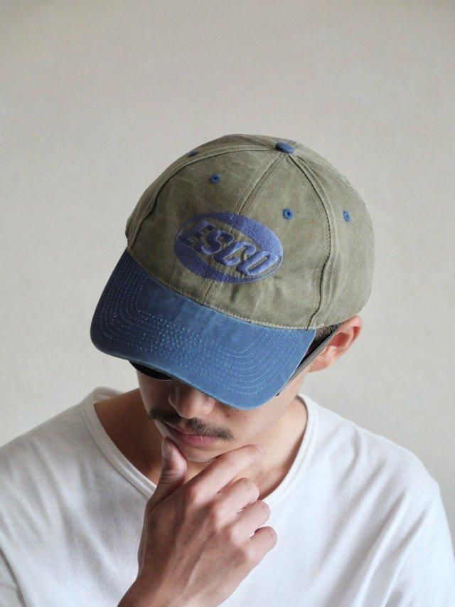 1990~00's Embroidered Cotton 2tone Cap 
"ESCO"