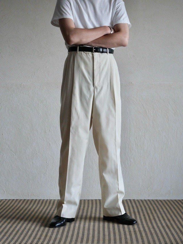 1980~1990's Vintage BrooksBrothers 
Wool Serge(~Gabardine) Trousers, Made in USA.