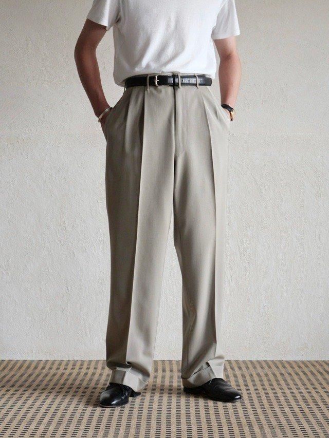 ~1950's Vintage Unknown 2tuck Gabardine Trousers
