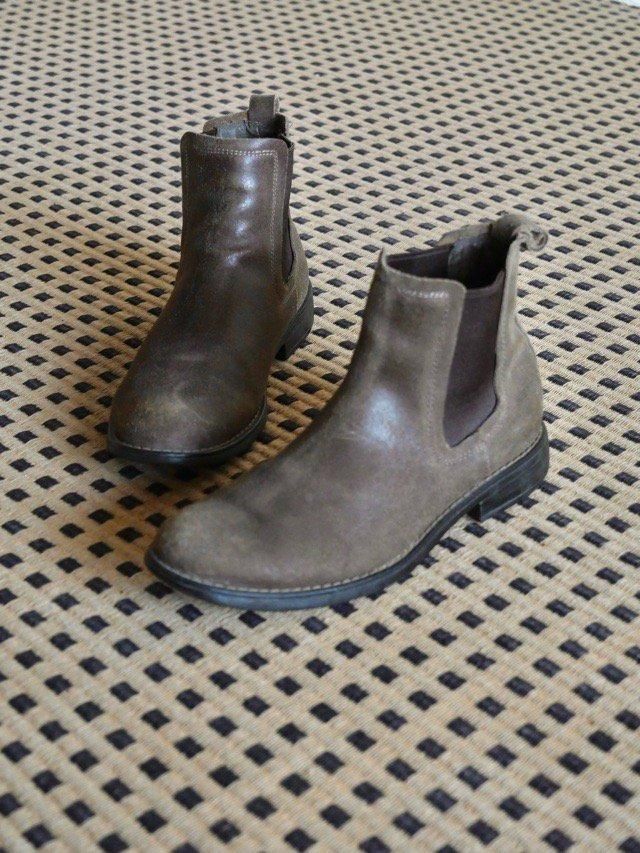 Lleather Side-gore Boots "Fade-brown"