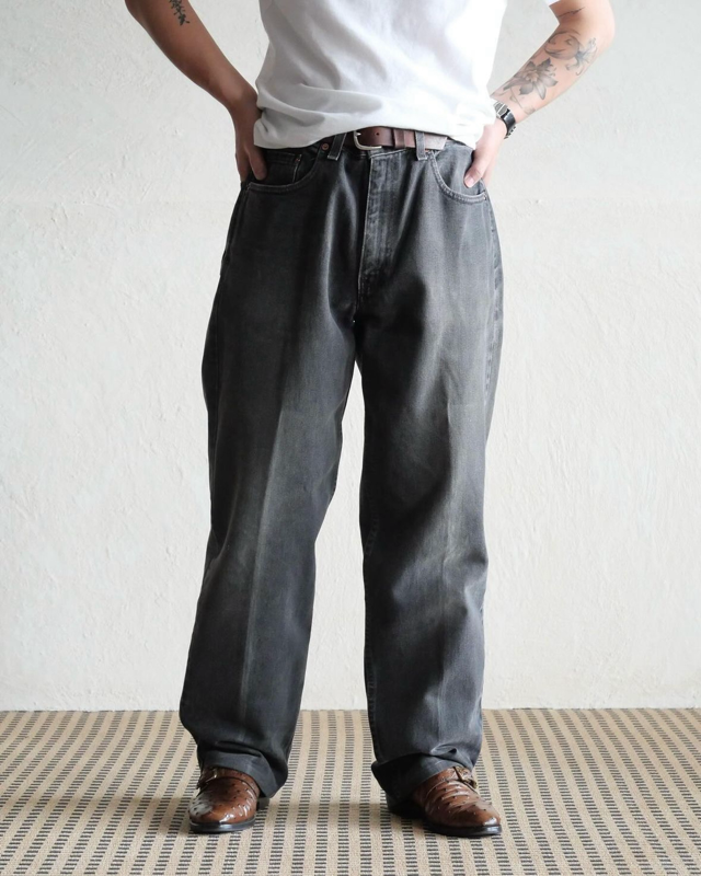 1990's Levi's550 Black Denim Pants Made in U.S.A.