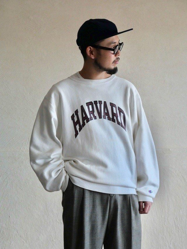 1990's Vintage Champion ReverseWeave Sweat Shirt "HARVARD" / Made in USA.