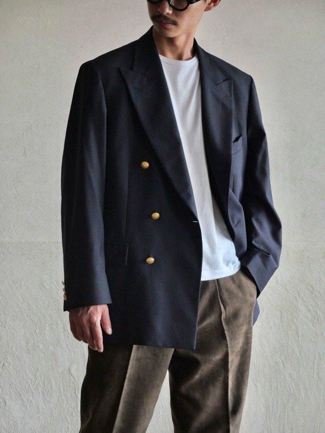 1990's Marks&Spencer Double-breasted Wool Navy Blazer