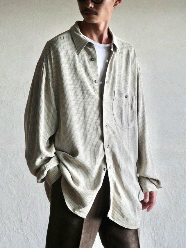 00's Zanella Good-Fabric Shirt  Beige 