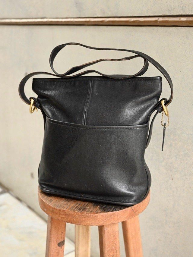 1980~90's Vintage COACH Leather Bag "Black"