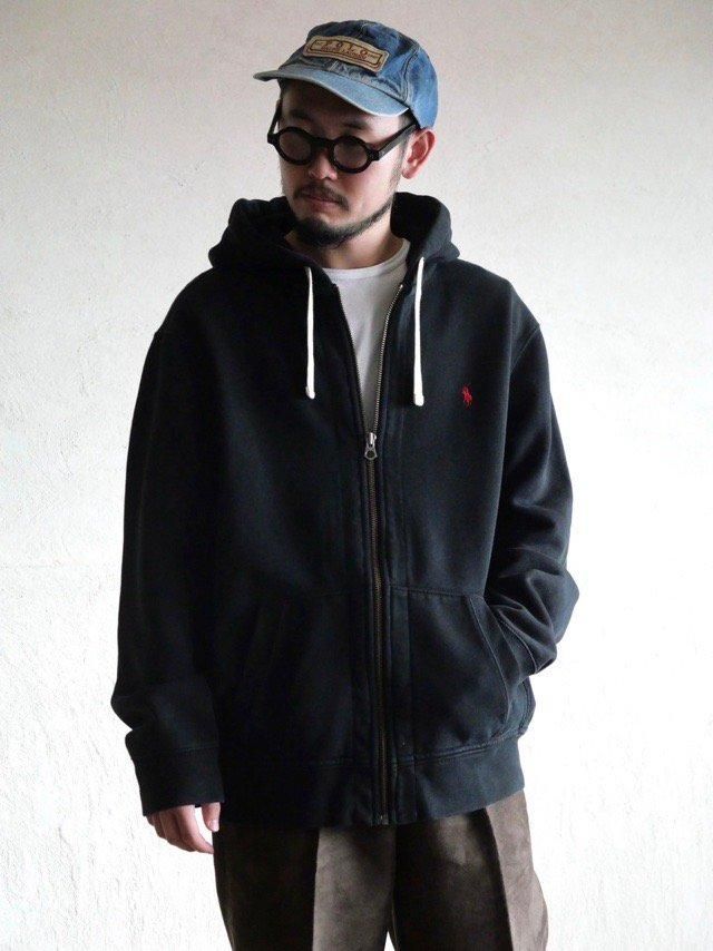 00's RalphLauren Zip-up Sweat Parka, Black