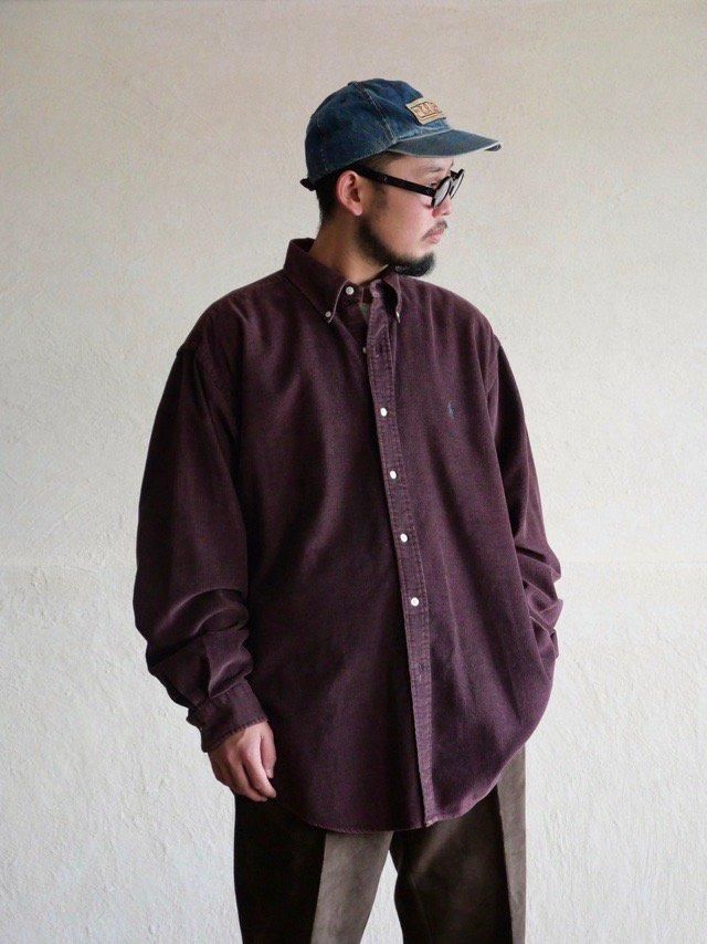 1990~00's RalphLauren Color Corduroy ShirtBordeaux