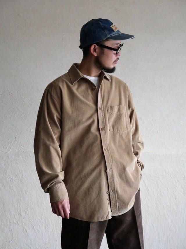 00's BNANA REPUBLIC  Color Corduroy ShirtBeige