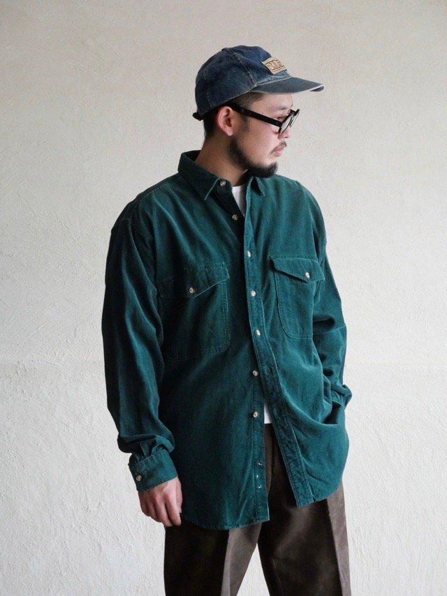 1990's Eddie Bauer   Color Corduroy ShirtGreen