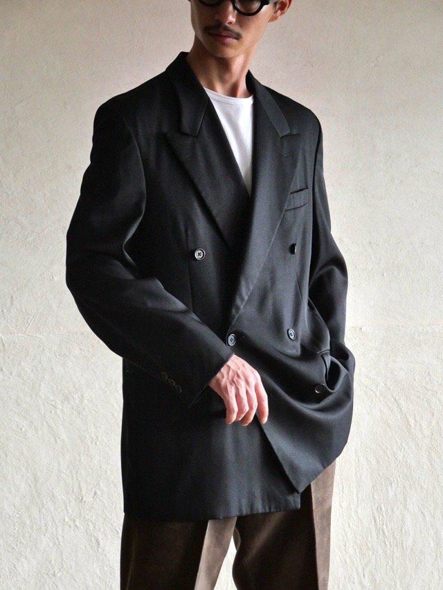 1990's Canadian Vintage Double-breasted Wool Black Blazer