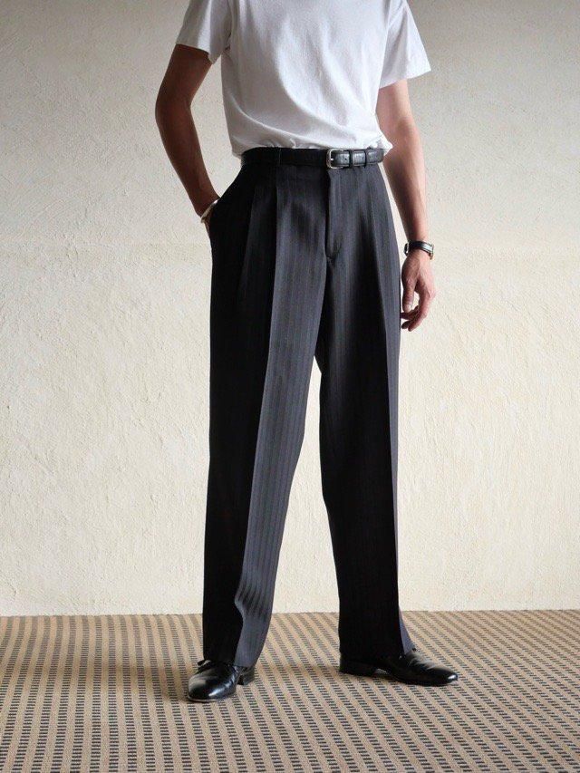 1980-90's Vintage MICHAEL GRAY Stripe Trousers RedBlack