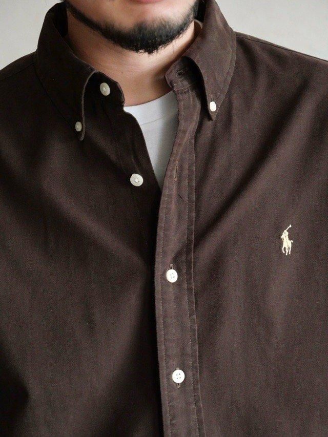 00's RalphLauren Cotton B.D.Shirt "Brown"