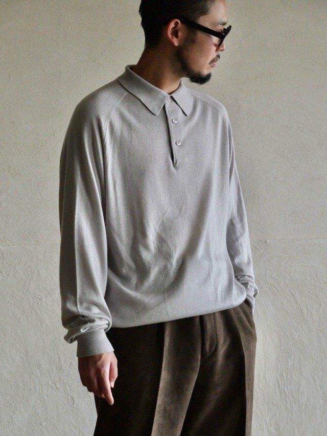 00's HARRY Rosen Silk&Cashmere Knit Polo Shirt