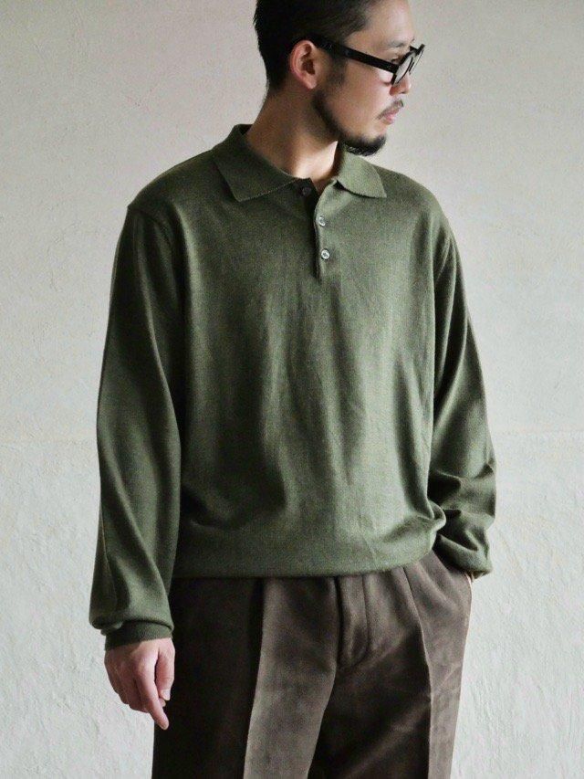 00's TOSCANO 100%Wool Knit Polo Shirt