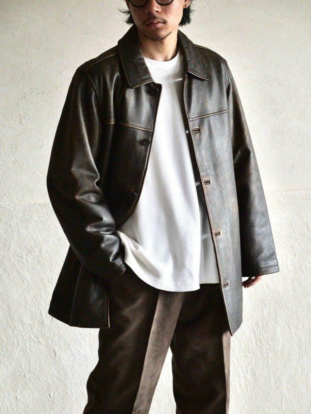 Early00's EddieBauer Leather Car-Coat, Brown