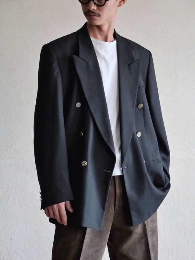 1980's Canada Double Breasted Tailored Jacket, Black