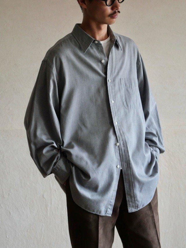 1990~00's RalphLauren "LOWELL SPORT" Herringbone Stripe Shirt, Gray 