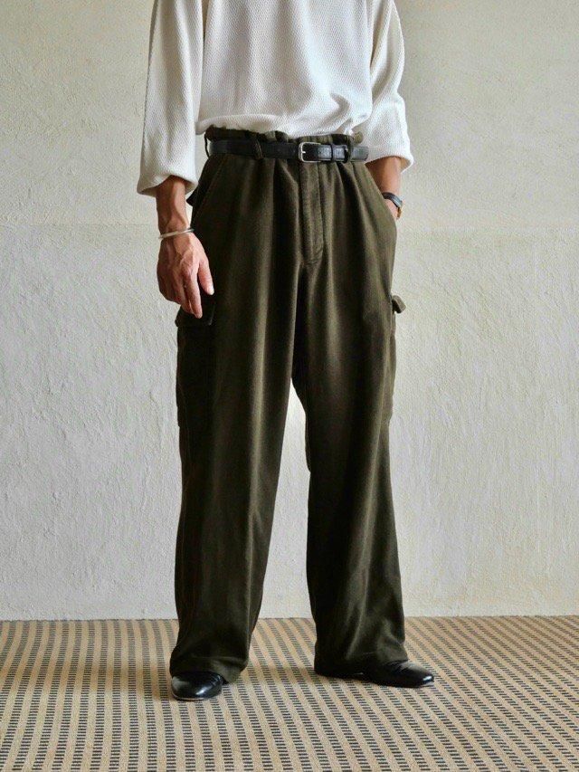 00's Banana Republic Cotton Velours 
Cargo Trousers, Moss Green