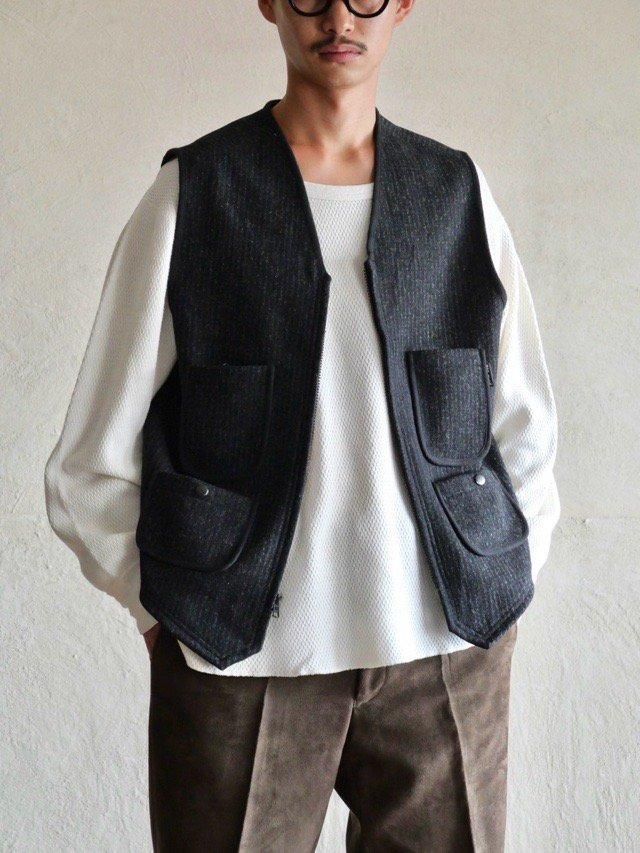 WOOLRICH Stripe Wool Work Vest