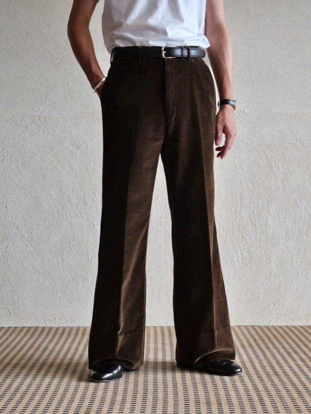 1970's Brown Velours Flare Trousers
