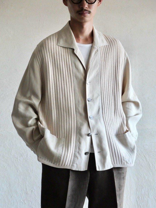 1970's Euro Vintage Linen&Cotton Switched Jacket