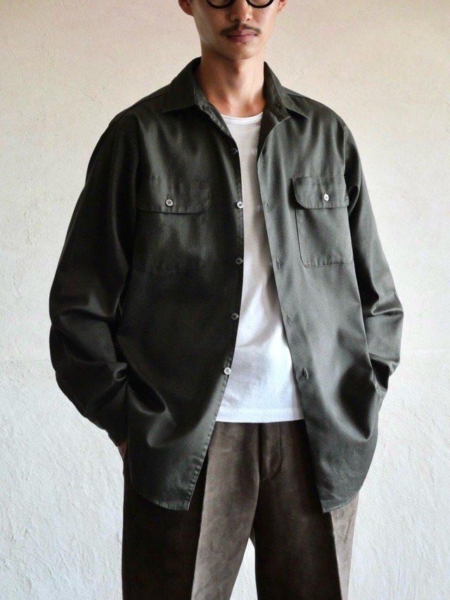 1960's Vintage BIGYANK Work Shirt, Charcoal-Khaki