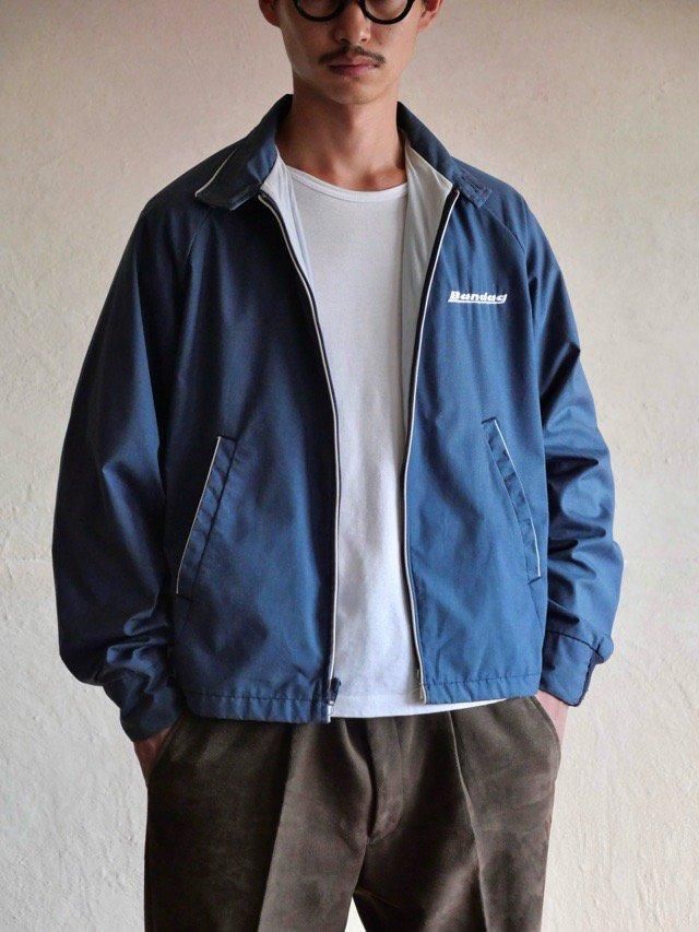 1970-80s Vintage Bdndag Cotton  Polyester Piping Jacket, Navy