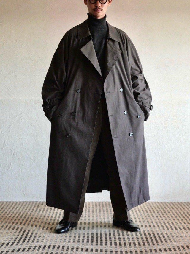 1980~90's Vintage LONDON FOG
Peachskin Polyester Gabardine Balmacaan Coat +Liner