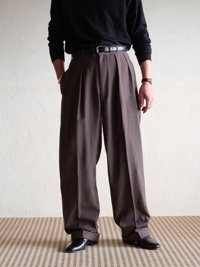 1960's Vintage Wool Tailored Trousers "Brown"