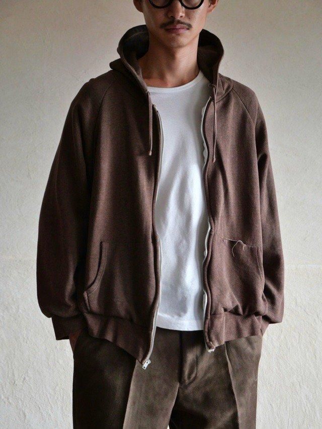 ~1970's Vintage Zip-up Sweat Parka "Brown"