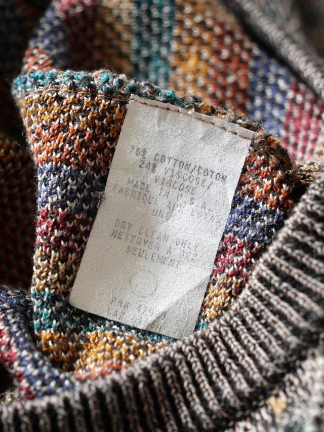 90~00's TRICOTS ST. RAPHAEL Cotton&Viscose Geometric Knit 90~00's TRICOTS ST. RAPHAEL Cotton&Viscose Geometric Knit