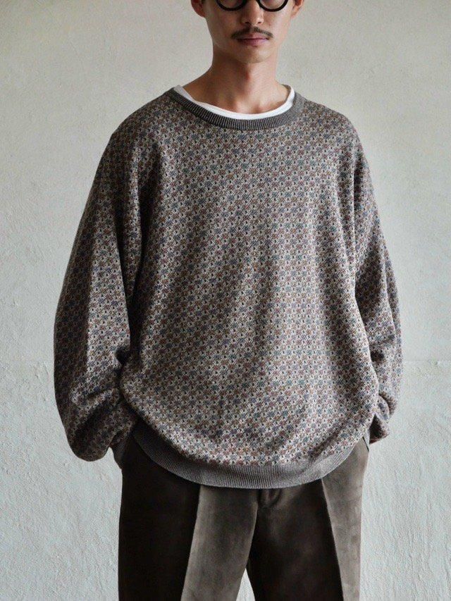 90~00's TRICOTS ST. RAPHAEL Cotton&Viscose Geometric Knit Sweater, Made in USA.