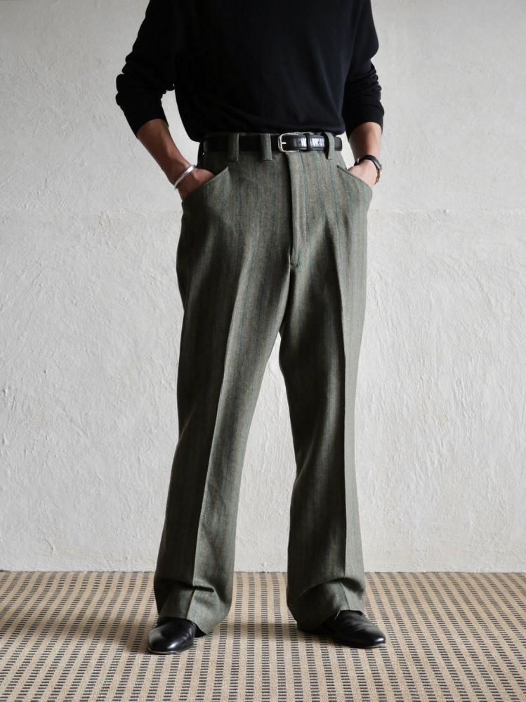 1960~70's Vintage Tailored Tweed Stripe Trousers