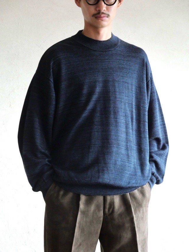 00's PRONTO UOMO Wool Mock-neck Border Knit