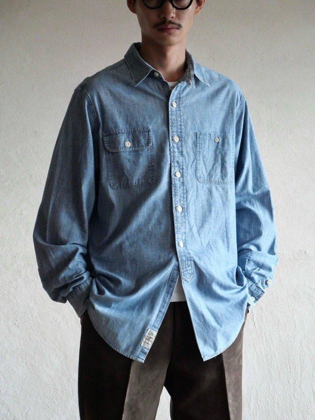 00's RalphLauren OLD STYLE Chambray Work Shirt