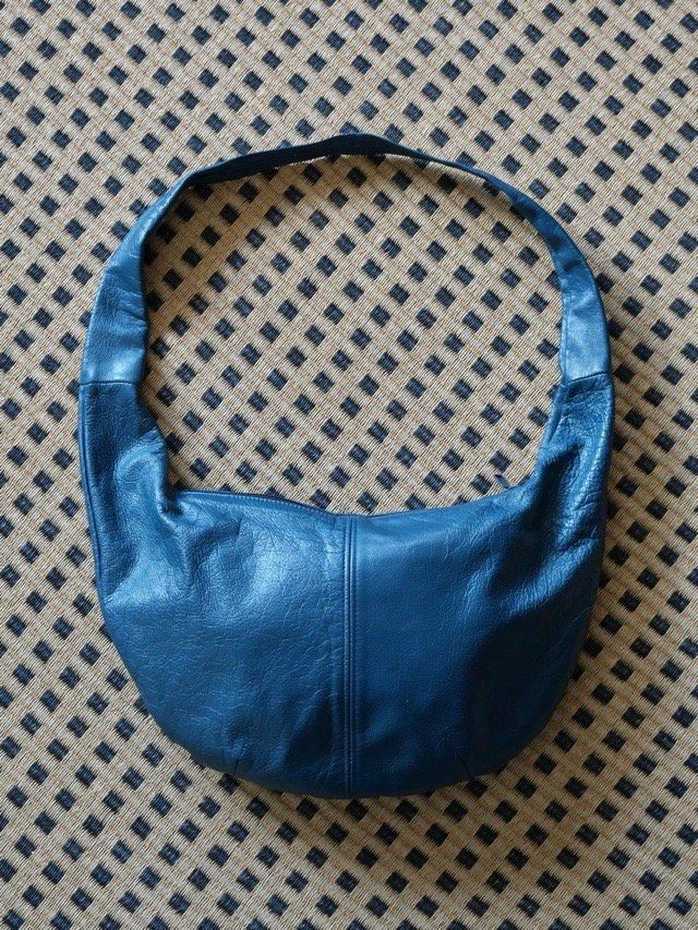 1990's BRIXTON Fake-Leather Sholder Bag, CYAN