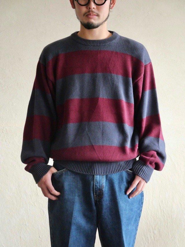 00's Cotton Knit Sweater "Border"