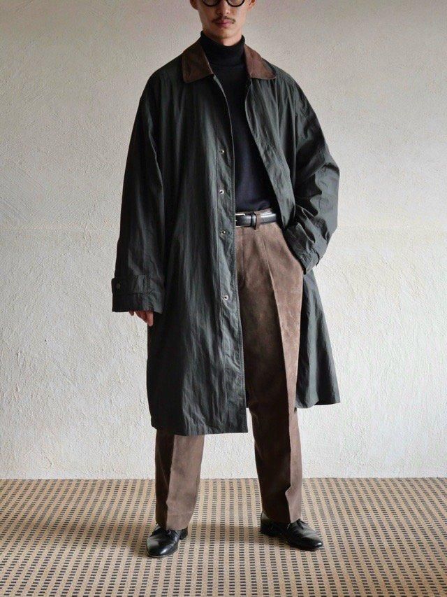 1980~90's Vintage LONDON FOG Peachskin PolyesterLeather Coat 