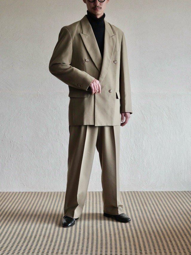 1990-00's Vintage  PRONTI Double-breasted Set-up, Beige