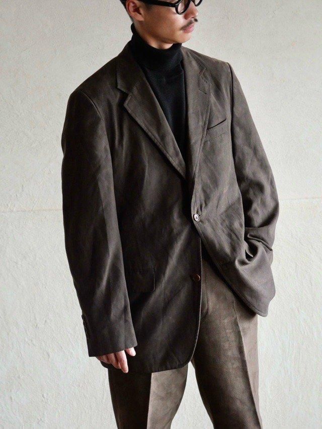 1990~00's Artificial-Suede Tailored Jacket, Brown