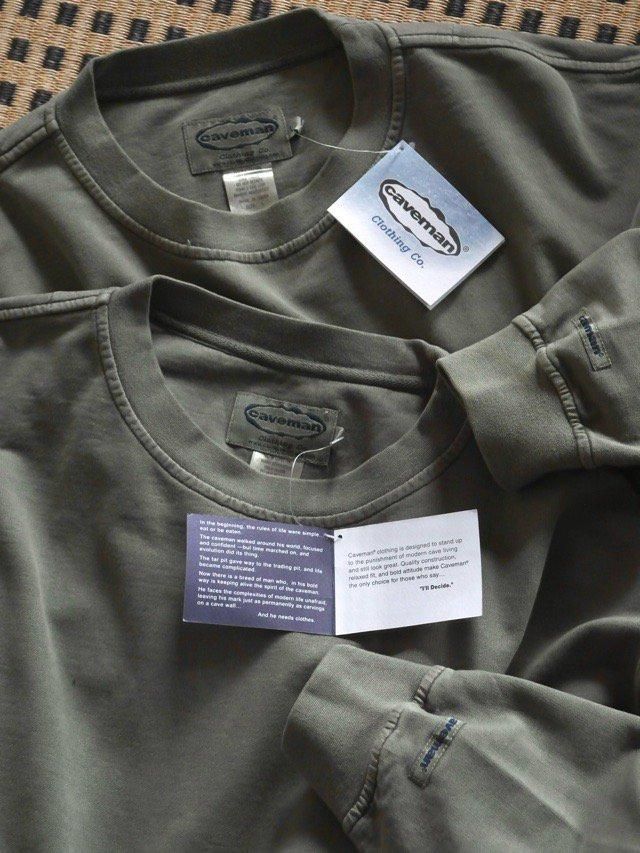 Deadstock 1990~00's CAVEMAN Light-Sweat Shirt "OLIVE"