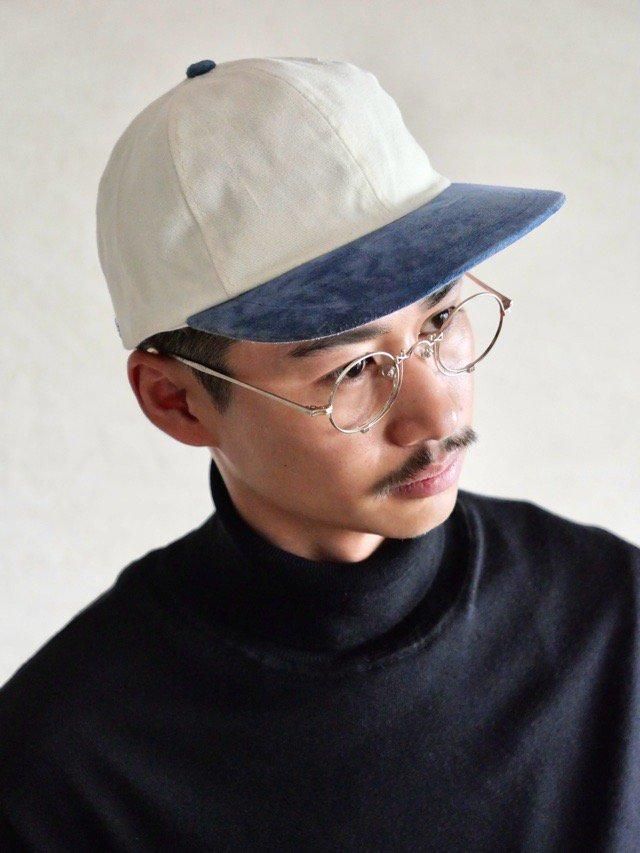 New A.J.M.Headwear Pig-Suede & Twill Cap Blue