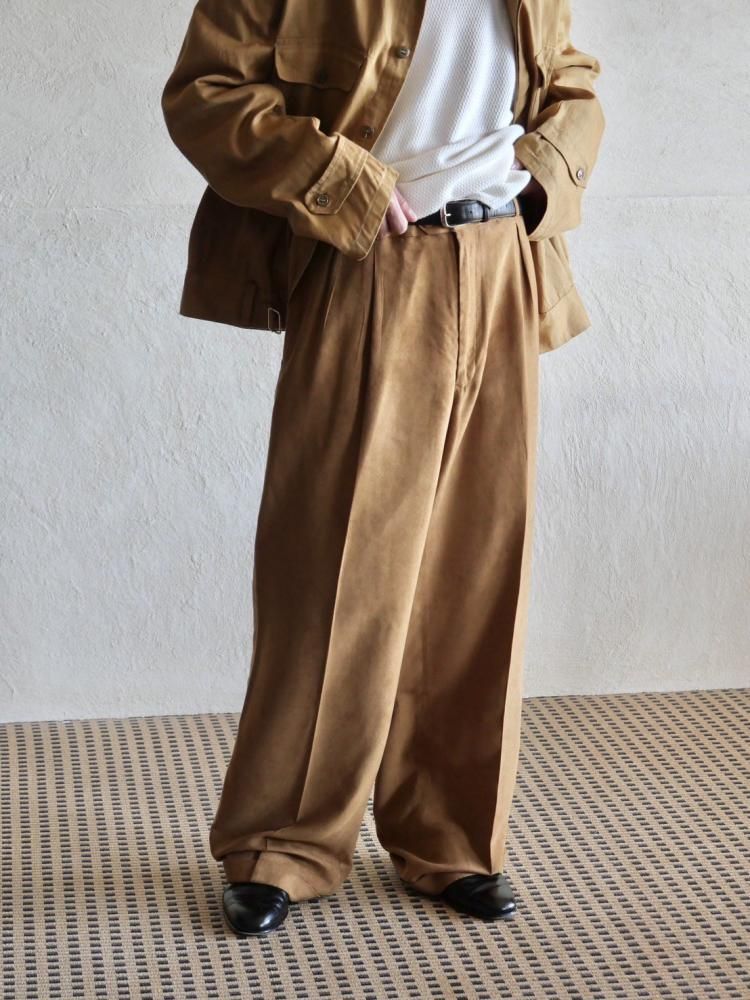 1990-00's PRONTI Artificial-Suede 3tucks Trousers