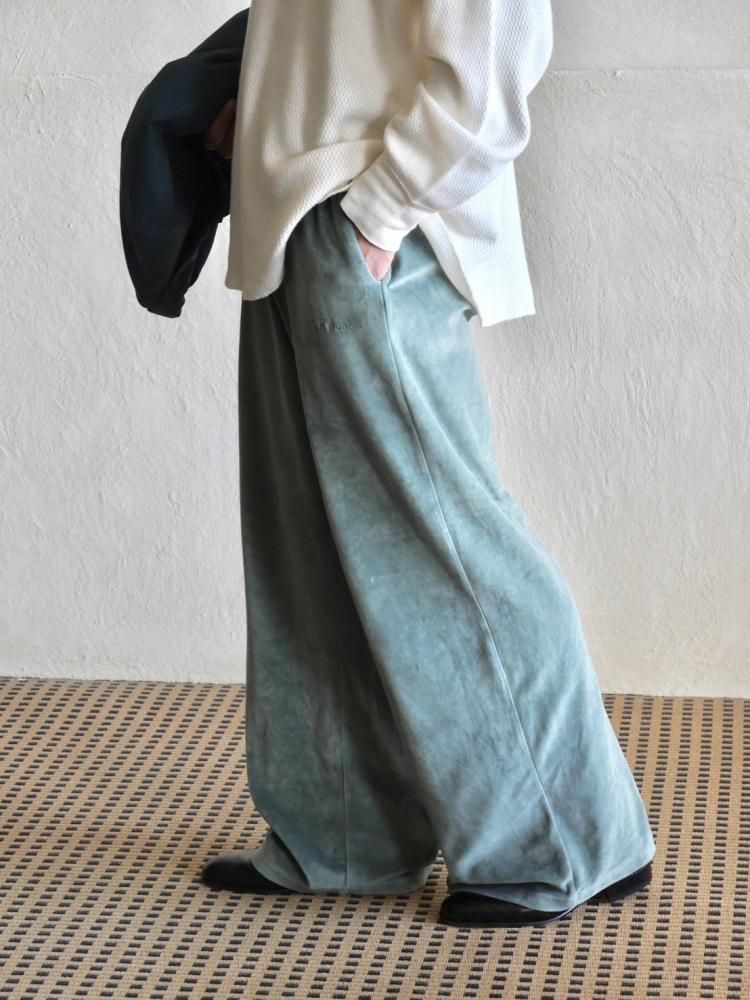 ietsfrans Velour Wide Pants, Turquoise