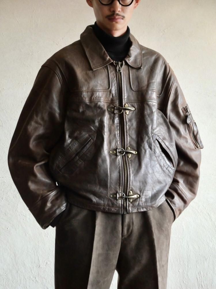 1980~90's Vintage Oiled-Leather Blouson 
