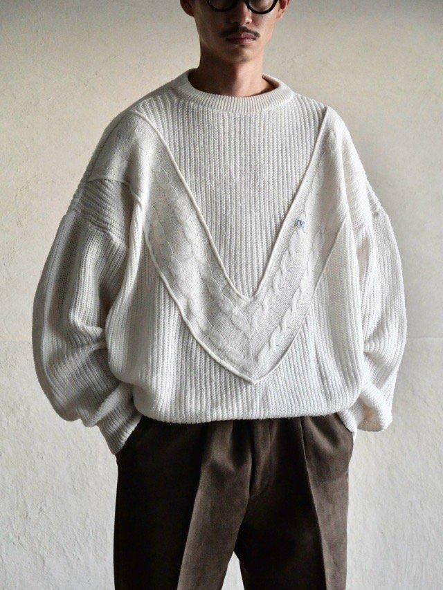 1980~90's Valentino Jeans Knit Sweater, White